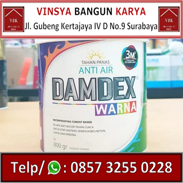 Damdex Warna 0.8 Kg Liquid / Coating Additives / Campuran Semen