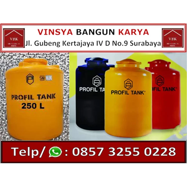 250 Liter Tank Profile Plastic Water Tank