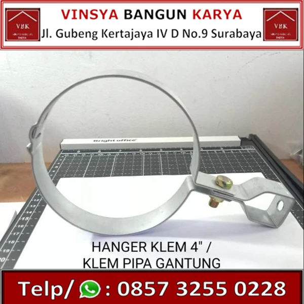 Hanger Pipe Hanger Clamp Size 4 inch / Klem Besi