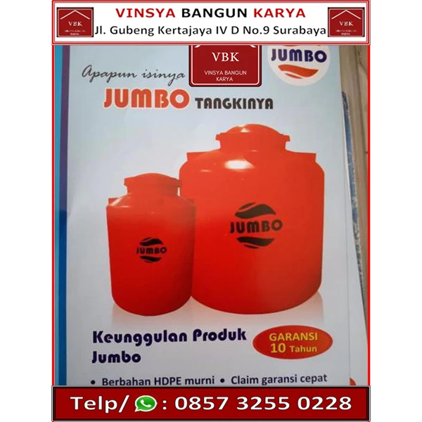 Tangki Air Plastik Jumbo 2200 Liter