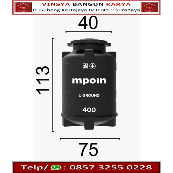 MPoin U-Ground Water Tank Size 400 Liters
