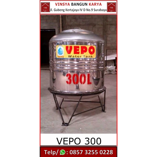 Vepo Stainless Steel VP 300 . Water Tank