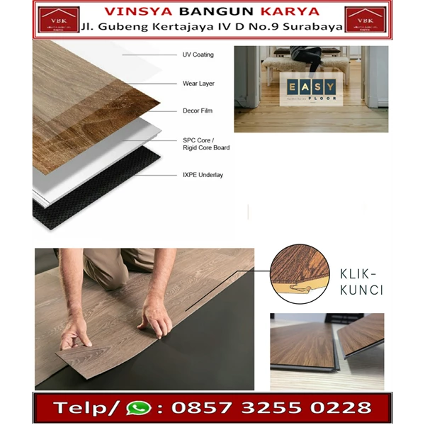 Lantai Vinyl SPC Easy Floor (Sri Lankan Oak)