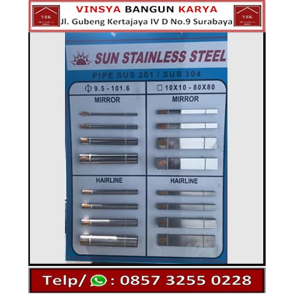 Pipa SUN Stainless Steel 1 inchi